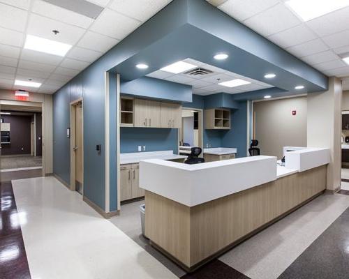 Nurses station and hallway of the TMC Rincon Health Campus